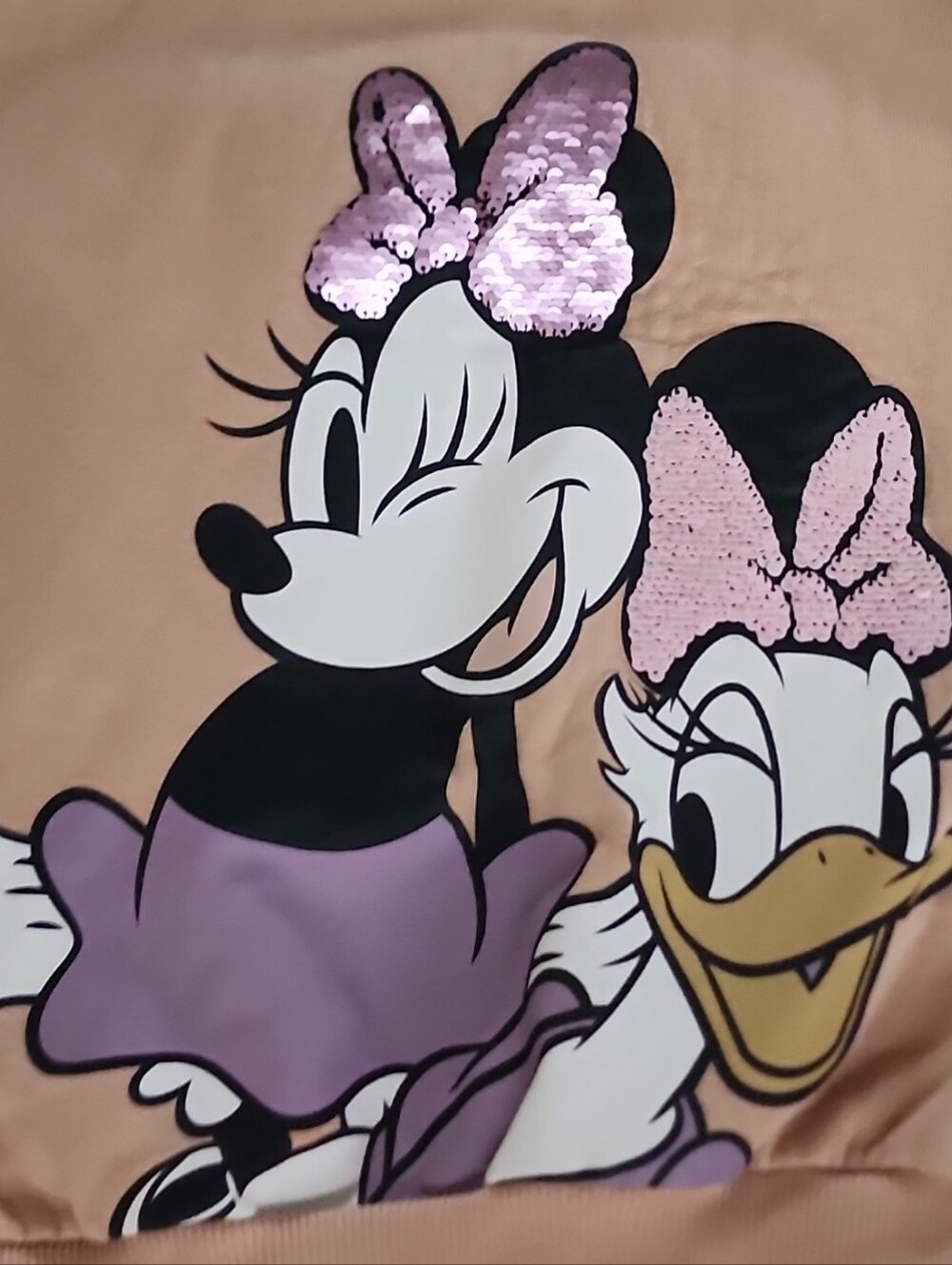 H&M Disney Minnie Mouse Daisy Duck Figaro Sequin Sweatshirt Girls 6x/7